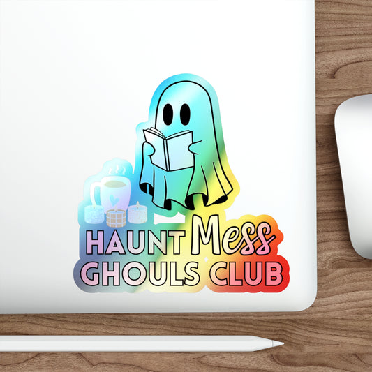 Haunt Mess Book Ghoul - Holographic Stickers with Rainbow Effect