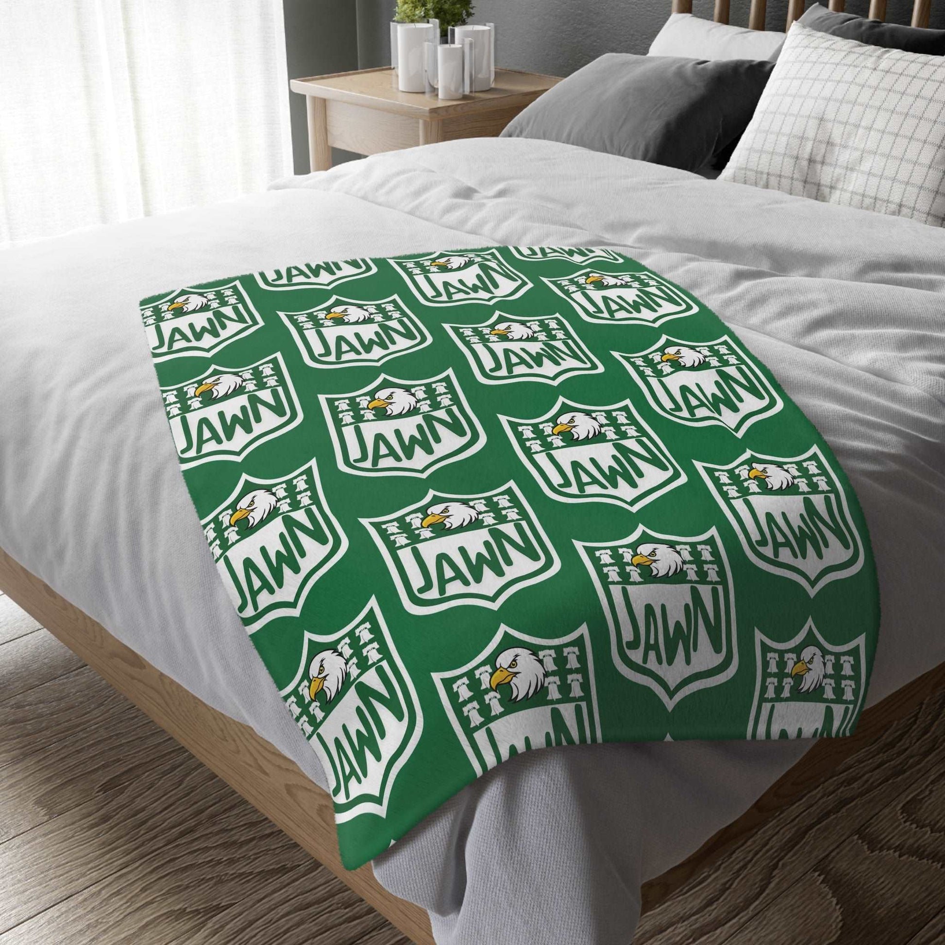 Green Philly Jawn  - Velveteen Microfiber Blanket (Two-sided print)