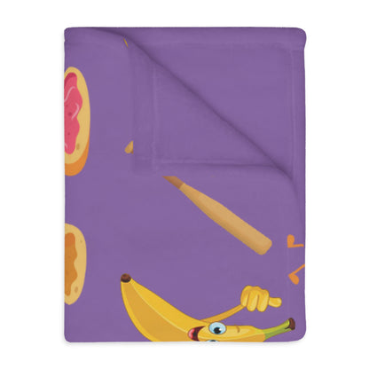 Peanut Butter Jelly Time - Velveteen Microfiber Blanket (Two-sided print)