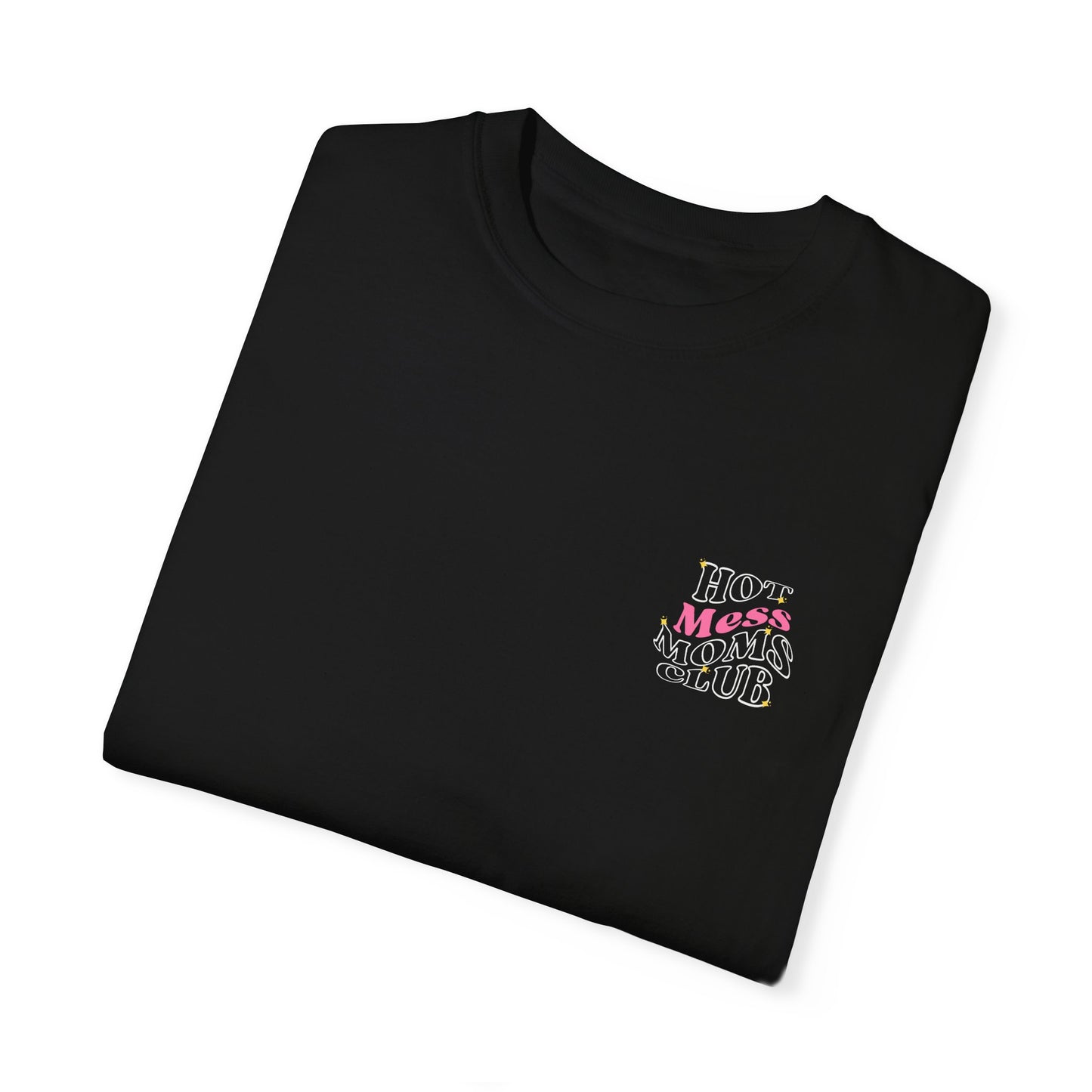 Wavy Hot Mess Mom's Club - Faux Pocket T-Shirt