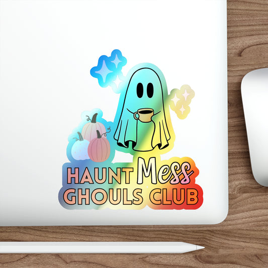 Haunt Mess Pumpkin Patch - Holographic Stickers with Rainbow Effect