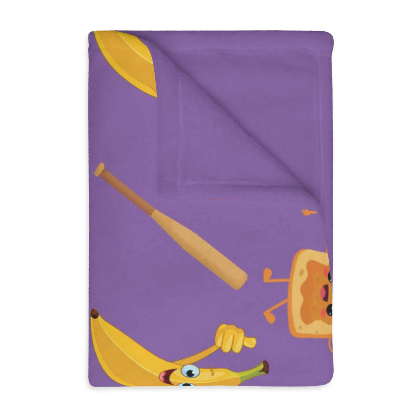 Peanut Butter Jelly Time - Velveteen Microfiber Blanket (Two-sided print)