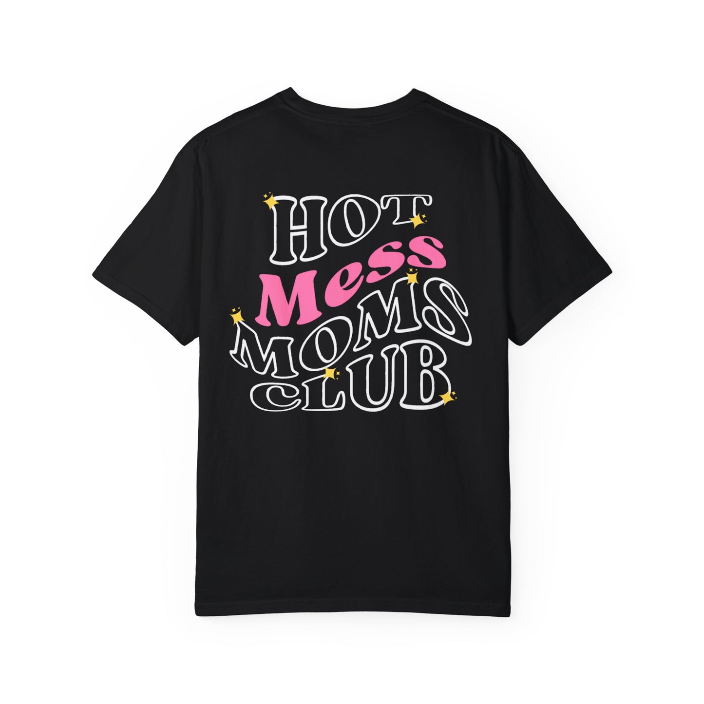 Wavy Hot Mess Mom's Club - Faux Pocket T-Shirt