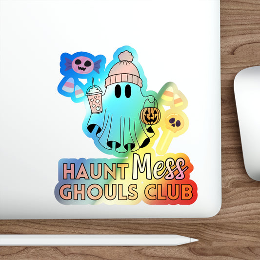 Haunt Mess Trick or Treat - Holographic Stickers with Rainbow Effect