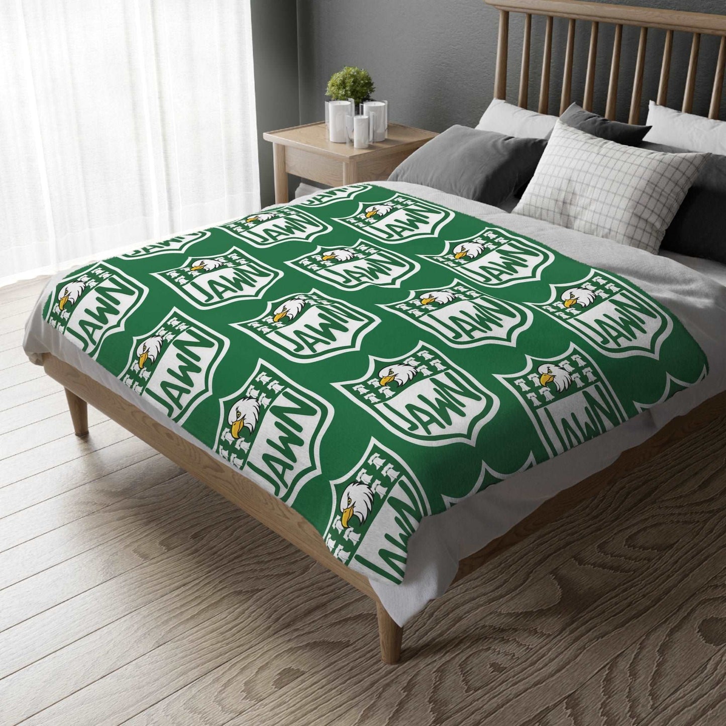 Green Philly Jawn  - Velveteen Microfiber Blanket (Two-sided print)