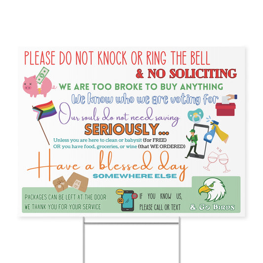 "No Soliciting" Yard Sign