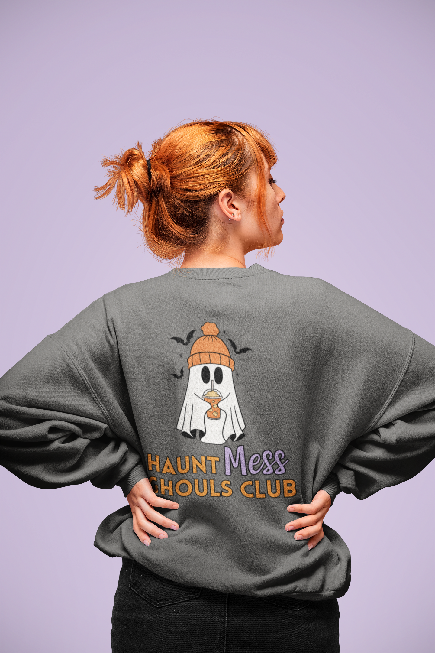 Haunt Mess - Bat Ghoul Lightweight Crewneck Sweatshirt